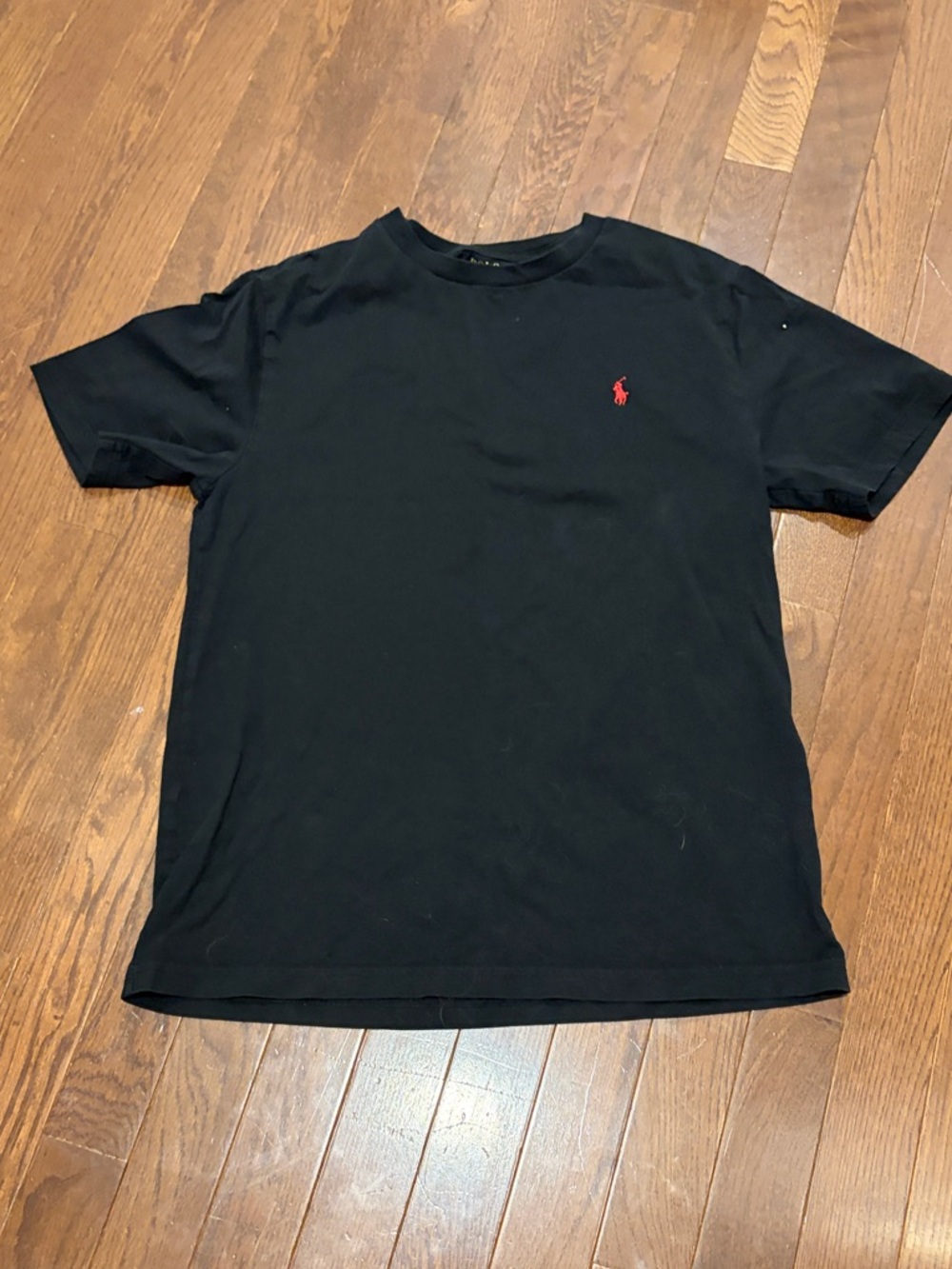 Ralph Lauren Black Short Sleeve Tee with Red Pony Logo
